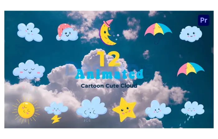 Cute Weather Show Cloud Animation Elements Pack
